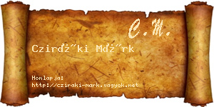 Cziráki Márk névjegykártya